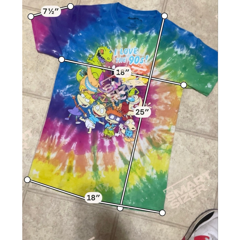 Men's Nickelodeon Tie-Dye "I Love The 90s" Short Sleeve Tee S Multicolor - Picture 4 of 5